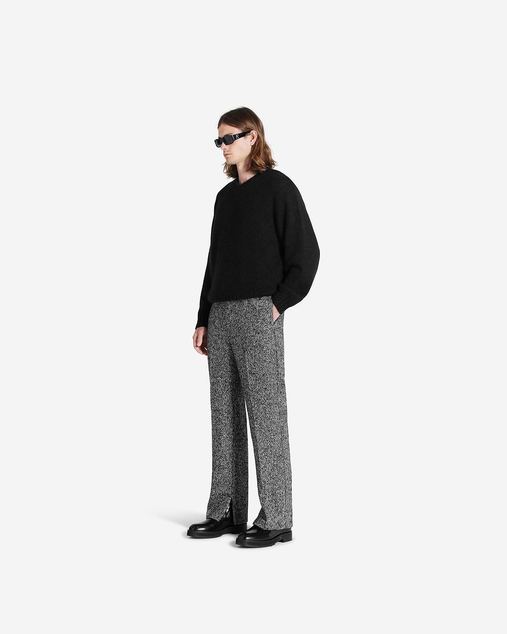 Wide Tailored Pant - Black White